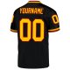 Men's Custom Black Gold-Red Mesh Authentic Throwback Football Jersey