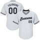 Men's Custom White Black-Gray Authentic Throwback Rib-Knit Baseball Jersey Shirt