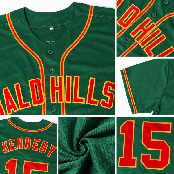 Men's Custom Kelly Green Kelly Green-Black Authentic Baseball Jersey