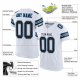 Men's Custom White Black-Panther Blue Mesh Authentic Football Jersey