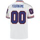 Men's Custom White Royal-Red Mesh Authentic Throwback Football Jersey