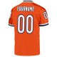 Men's Custom Orange White-Navy Mesh Authentic Throwback Football Jersey