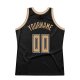 Men's Custom Black Old Gold-White Authentic Throwback Basketball Jersey