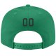 Custom Kelly Green Black-Old Gold Stitched Adjustable Snapback Hat