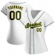 Men's Custom White Green-Gold Authentic Baseball Jersey