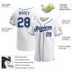 Men's Custom White Navy-Powder Blue Authentic Baseball Jersey