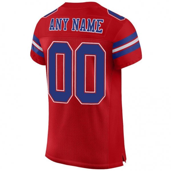 Men's Custom Red Royal-White Mesh Authentic Football Jersey