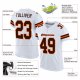 Men's Custom White Brown-Orange Mesh Authentic Football Jersey