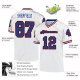 Men's Custom White Royal-Red Mesh Authentic Throwback Football Jersey