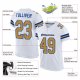 Men's Custom White Old Gold-Royal Mesh Authentic Football Jersey