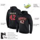 Men's Custom Stitched Black Red-Cream Sports Pullover Sweatshirt Hoodie