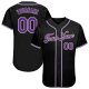 Men's Custom Black Purple-White Authentic Baseball Jersey