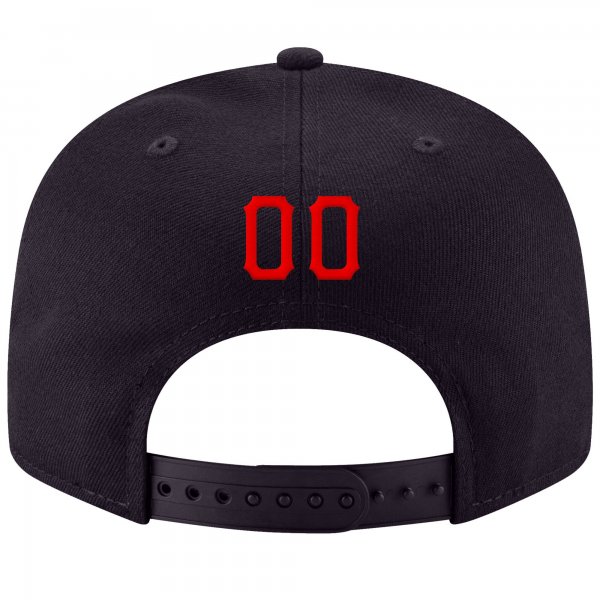 Custom Navy Red-White Stitched Adjustable Snapback Hat