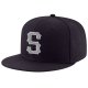 Custom Navy Gray-White Stitched Adjustable Snapback Hat