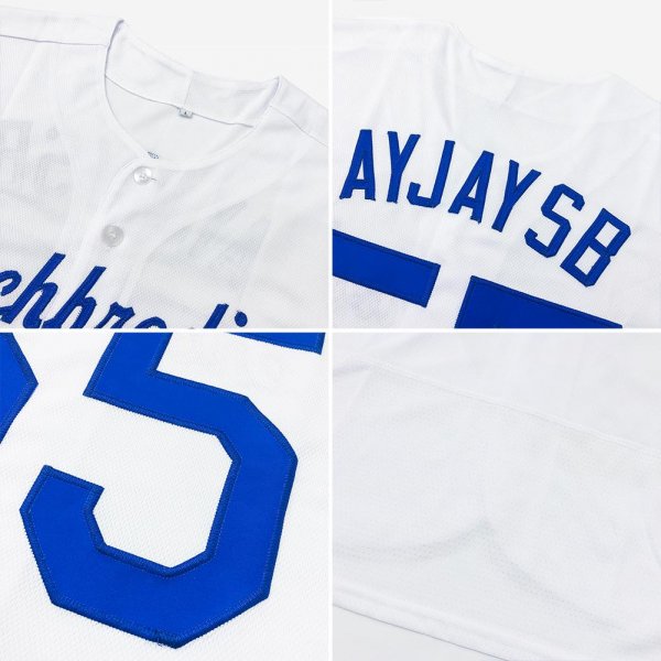 Men's Custom White Navy-White Authentic Baseball Jersey