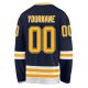 Men's Custom Navy Gold-White Hockey Jersey