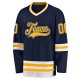 Men's Custom Navy Gold-White Hockey Jersey