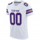 Men's Custom White Purple-Old Gold Mesh Authentic Football Jersey