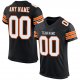 Men's Custom Black White-Orange Mesh Authentic Football Jersey