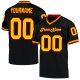 Men's Custom Black Gold-Red Mesh Authentic Throwback Football Jersey