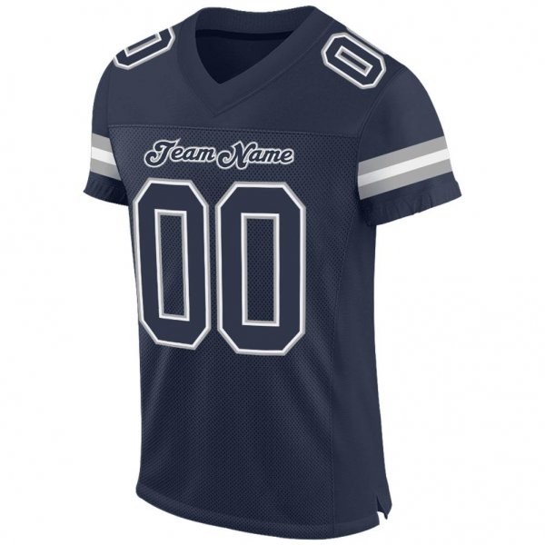 Men's Custom Navy Navy-White Mesh Authentic Football Jersey