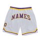 Men's Custom White Purple-Gold Authentic Throwback Basketball Shorts