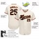 Men's Custom Cream Black-Orange Authentic Baseball Jersey