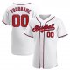 Men's Custom White Red-Navy Authentic Baseball Jersey