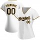 Men's Custom White Black-Gold Authentic Baseball Jersey