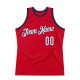 Men's Custom Red White-Navy Authentic Throwback Basketball Jersey