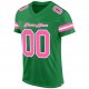 Men's Custom Kelly Green Pink-White Mesh Authentic Football Jersey