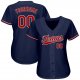 Men's Custom Navy Red-White Authentic Baseball Jersey