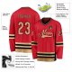 Men's Custom Red Old Gold-Black Hockey Jersey