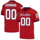 Men's Custom Red White-Navy Mesh Authentic Throwback Football Jersey