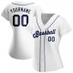 Men's Custom White Navy Authentic Baseball Jersey