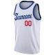 Men's Custom White Royal-Red Round Neck Rib-Knit Basketball Jersey