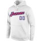 Men's Custom Stitched White Light Blue-Pink Sports Pullover Sweatshirt Hoodie