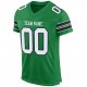 Men's Custom Kelly Green White-Black Mesh Authentic Football Jersey