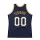 Men's Custom Navy White-Old Gold Authentic Throwback Basketball Jersey