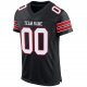 Men's Custom Black White-Red Mesh Authentic Football Jersey