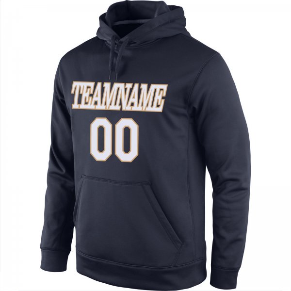 Men's Custom Stitched Navy White-Old Gold Sports Pullover Sweatshirt Hoodie