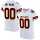 Men's Custom White Brown-Orange Mesh Authentic Football Jersey