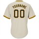 Men's Custom Cream Black-Gold Authentic Throwback Rib-Knit Baseball Jersey Shirt