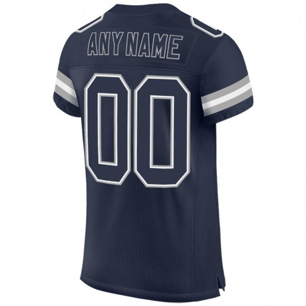 Men's Custom Navy Navy-White Mesh Authentic Football Jersey