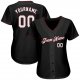 Men's Custom Black White-Crimson Authentic Baseball Jersey