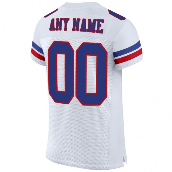 Men's Custom White Royal-Red Mesh Authentic Football Jersey