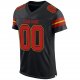 Men's Custom Black Scarlet-Gold Mesh Authentic Football Jersey