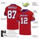 Men's Custom Red White-Royal Mesh Authentic Throwback Football Jersey