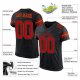 Men's Custom Black Red-Old Gold Mesh Authentic Football Jersey