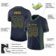 Men's Custom Navy Green-Gold Mesh Drift Fashion Football Jersey